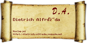 Dietrich Alfréda névjegykártya